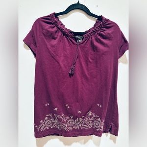 Eddie Bauer Purple Floral Bottom Top